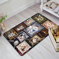 Cat Portraits Pattern Rug Floor Mat for Living Room or Bedroom Soft and Comfortable Carpet a Gift for Birthday and Holiday. 40x60cm( 15x23in )