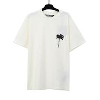 24S cross-border European and American trendy brand palm angel coconut tree letter printing short-sleeved t-shirt men's and women's American high S