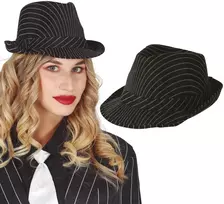 Juoda dryžuota gangsterio kepurė