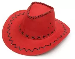 Spice Up Your Carnival Look with a Bold Raudona \ Cowboy\ Hat for Adults!