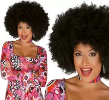 Juodas afro stiliaus perukas moterims
