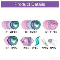 Mermaid Balloon Garland Arch Kit Pastel Pink Purple Seashell Foil Balloon Set Birthday Baby Shower Ocean Theme Party Decor 1set