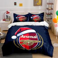 Arsenal Logo Santa Hat Bedding Set Bedding set (1 duvet cover, 2 pillowcases, duvet not included) 135x200cm
