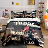 Tupac Bedding Set with Motorcycle Design Bedding set (1 duvet cover, 2 pillowcases, duvet not included) 135x200cm