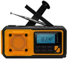 AM/FM IPX3 dinaminis avarinis radijas su žibintuvėliu/įkrovikliu/saulės baterija