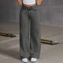 Bow Embroidered Jeans And Spicy High Waist Straight Loose Trousers XXL