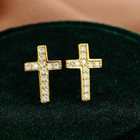 Cross Stud Earrings Women Sterling Moissanite Fashion Hip Hop Style 2025 925 Sterling Silver