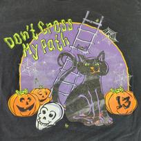 Vintage Halloween 13 Black Cat Don’t Cross My Path Graphic Tee Shirt Size 3XL Unisex T-Shirt S