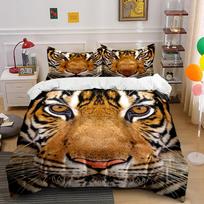 Majestic Tiger Face Printed Bedding Set Bedding set (1 duvet cover, 2 pillowcases, duvet not included) 135x200cm