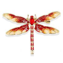 Personalized Retro Bead Alloy Enamel Drop Oil Crystal Dragonfly Brooch Versatile Insect Brooch