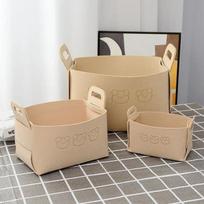 New Folding Felt Storage Basket Desktop Finishing Storage Box Family Portable Luggage Clothes Shoes Storage Bags Supplies Rattan 18x13x11cm