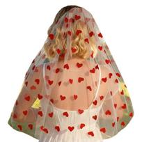 Modern Short Veils for Bride Heart Theme Design Flexible Tulle Wedding Veils for Outdoor Indoor Ceremonies Dressingup
