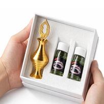 AL ATHMAD Arabian Brass Surmadani - Kohl Container For Storing Surma Powder - Golden Color Small žalvaris