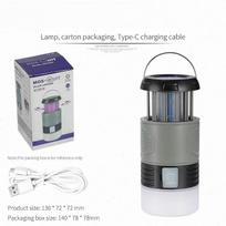 Solar Mosquito Lamp UV Bug Light USB Rechargeable Electric Fly Trap Zapper Foldable Portable Insect Killer Repellent Light