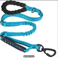 Shock Absorbing Reflective Pet Dog Leashes Explosion-proof Elastic Buffering Dog Walking Rope with Car Safety Buckle dangaus mėlyna spalva
