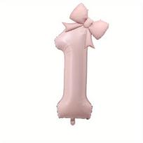 1 set Large 40inch Number Pink Foil Balloon With Bow 1 2 3 4 5 6 7 8 9 For Kid Boys Girls Birthday Party Baby Shower Decorations Number&40inch