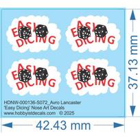 Avro Lancaster 'Easy Dicing' Nose Art Decals - 1/48 - Water Decal