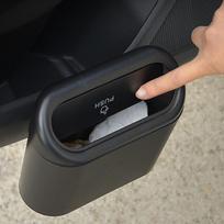 Automobilio šiukšliadėžė su dangčiu pakabinama transporto priemonės šiukšlių tvarkyklės dėklas, plastikinė presavimo šiukšliadėžė Auto salono priedai
