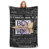 Boy Meets World Memorable Quotes Blankets Portable Fleece Sofa Throw Blanket for Couch Bedding Travel Throws Bedspread Quilt Size: 75*100cm, Weight: 230 GSM