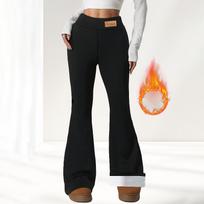 Women's High Waist Fleece Lined Leggings Thermal Slim Fit Flare Pants Winter S