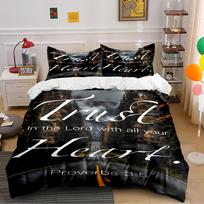 Trust in the Lord Forest Road Bedding Set Bedding set (1 duvet cover, 2 pillowcases, duvet not included) 135x200cm