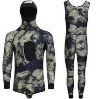 3mm Full Sleeve Separate Wetsuit Diving Surfing Snorkeling Thermal Protection Unisex Adult Size S-4XL Camo Colors Small