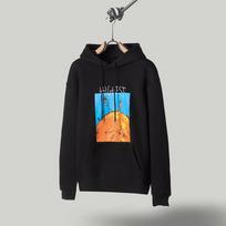 Cross-border European and American trendy brand Travis Scott sun stickman foam fleece-lined hoodie sweatshirt for men and women S