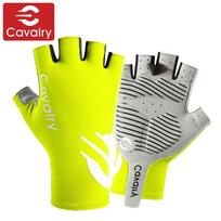 CAVALRY Bicycle Gloves, Half-Finger Mountain And Road Bike Gloves for Men And Women, Sports Fitness Cycling Equipment, Fluorescent Yellow, Size L
