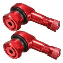 Motorcycle Rim Valve Stems - 11.3mm Red Aluminum (1 Pair)