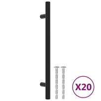 Furniture Handles 20 pcs Black 160 mm Stainless Steel