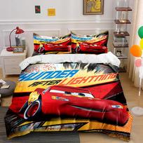 Racing Car Bedding Set with Lightning Design Bedding set (1 duvet cover, 2 pillowcases, duvet not included) 135x200cm