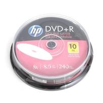 Hp Dvd+R Dl 8.5Gb 8X Double Layer Ff White Inkjet Printable Cake*10 14263 / 69306