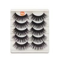 5 Pairs New Makeup Handmade Cross Natural Fake Eye Lashes Black False Eyelashes