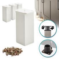 4 x Basic furniture legs | Cross-section 40x40 mm | H - 120 mm | Color: White + Screws included
