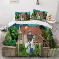 Japanese Anime Landscape Duvet Cover Set 3D Cartoon Bedding Set with Pillowcase Zipper Closure 3-Piece Quilt Cover Single 135x200cm