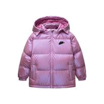 Nike Down Jacket Minimalist Style Detachable Hat Fleece Lined Thermal Fashion Comfortable Moonstone Fuchsia Teenagers NY2442053GS-002 S