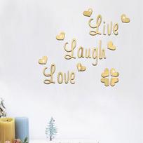 Live Love Removable Wall Stickers - Quote Mirror Decal for Room Decor, Bedroom, Living Room, Home Accents One Size