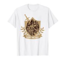 New ! St. Saint Michael Catholic Shield MANY COLOR OPTIONS T-Shirt L