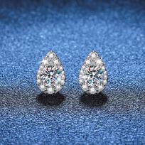 Elegant Water Drop Stud Earrings Women 1ct D Color Moissanite Sterling Lightweight Luxury Jewelry 925 Sterling Silver