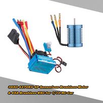 3650 4370KV 4P jutiklinis bešepetis variklis su 45A bešepetėliu ESC (elektriniu greičio valdikliu) 1/10 mėlyna