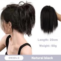 Sintetinės Netvarkingos Bun Tiesūs Scrunchy Plaukų juostelės Bun Chignon Elastinis Netvarkingas Scrunchie Apvyniojimas Moterims Arklio uodegos priauginimui