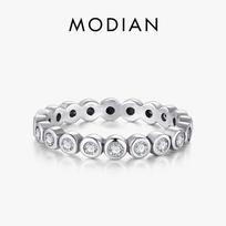 Luxury Original 925 Sterling Silver Starshine CZ Finger Ring Authentic Jewelry For Women Wedding Gift 5