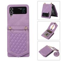 Samsung Z Flip odinis atlenkiamas dėklas su kortelių laikikliu, virvele, veidrodėliu, apsauga nuo vagystės - Suderinamas su Z Flip5, Flip4, Flip3. Samsung Flip 5