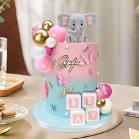 3D Elephant Cake Toppers Set Birthday Decoration DIY Crafts Party Supplies for