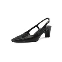 2024 New Fashion Brand Women High Heels Pumps Slingbacks Summer Sandals Genuine Leather Shoes Woman Party Wedding Shoes Pumps 34 juoda