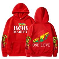 Rapper Bob Marley Hoodies Legend Reggae One Love Hooded Sweatshirts Men Women Fashion Long Sleeve Oversized Pullovers Streetwear S