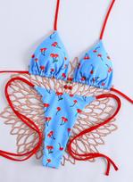 European & American Cross-Border Cherry Pendant Thong Bikini Set - Fresh Style Swimwear Medium