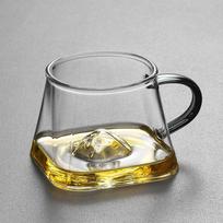 250 ml 3D kalnų karščiui atsparus stiklinis arbatos puodelis su rankena Vandens pieno kavos puodelis Kung Fu arbatos rinkinys Indai gėrimams 250ml