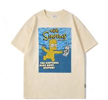 NIRVANA Simpson Swimming Vintage Cartoon Unisex Men's Tshirt Children's Adults Parent Child Cotton T Shirts Women Top Ins Y2k 4XL