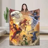 Avatar The Last Airbenders Blanket  Soft Funny Plush Bedding Throws For Kids Living Room Flannel Bedspread Bed Cover 75x90cm